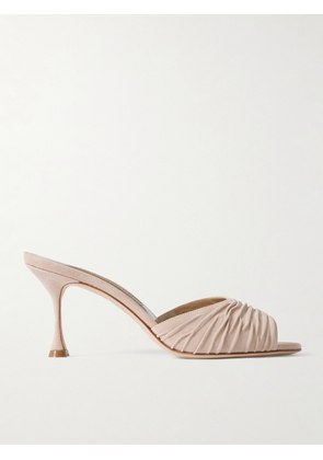 Manolo Blahnik - Pirua 70 Suede Mules - Neutrals - IT36,IT36.5,IT37,IT37.5,IT38,IT38.5,IT39,IT39.5,IT40,IT40.5,IT41,IT41.5,IT42