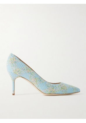 Manolo Blahnik - Bb 70 Woven Pumps - Blue - IT36,IT36.5,IT37,IT37.5,IT38,IT38.5,IT39,IT39.5,IT40,IT40.5,IT41,IT41.5,IT42