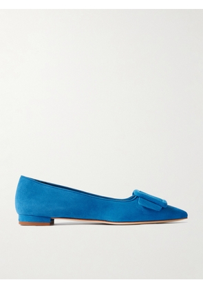 Manolo Blahnik - Maysale Suede Point-toe Flats - Blue - IT36,IT36.5,IT37,IT37.5,IT38,IT38.5,IT39,IT39.5,IT40,IT40.5,IT41,IT41.5,IT42