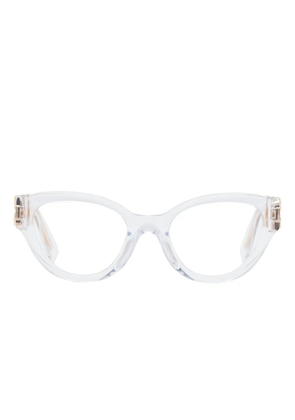 Miu Miu Eyewear transparent logo-plaque glasses - Neutrals