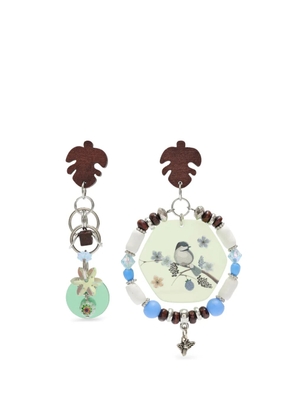 Amir Slama Bijoux bird-pendant drop earrings - Silver