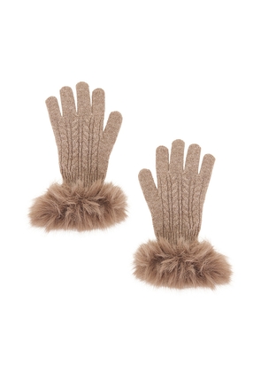 Adrienne Landau The Cashmere Glove in Brown.