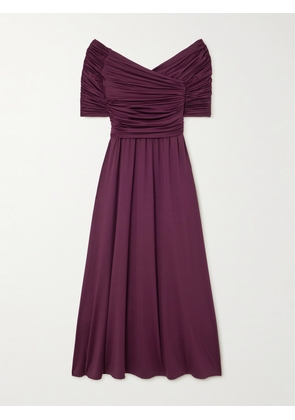 Altuzarra - Char Ruched Wrap-effect Recycled Stretch-jersey Maxi Dress - Purple - FR 34,FR 36,FR 38,FR 40,FR 42,FR 44,FR 46
