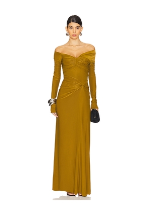 Deme by Gabriella Connie Gown in Olive. Size M. Also in S, XS.