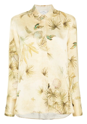 Forte Forte botanical-print satin shirt - Yellow