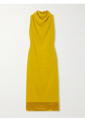 Altuzarra - Noor Draped Silk-satin Midi Dress - Yellow - FR 34,FR 36,FR 38,FR 40,FR 42,FR 44,FR 46