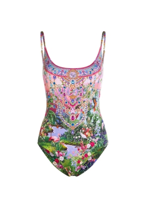 Camilla embellished floral-patterned swimsuit - Pink