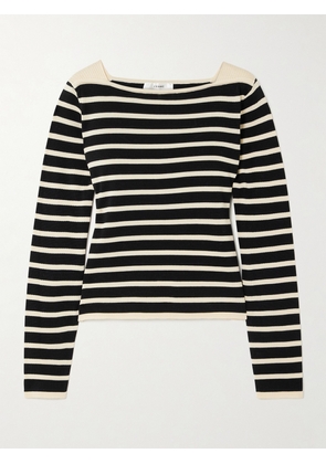 FRAME - Striped Cotton Sweater - Black - xx small,x small,small,medium,large,x large