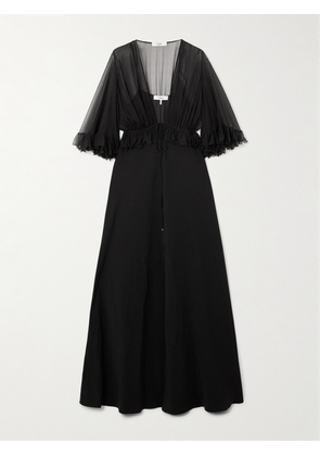 Chloé - Ruffled Silk-crepon And Crepe Maxi Dress - Black - FR 34,FR 36,FR 38,FR 40,FR 42,FR 44,FR 46