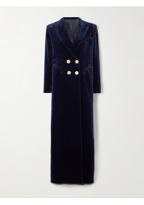 BLAZÉ Milano - Heart Double-breasted Cotton-velvet Coat - Blue - 00,1,2,3,4
