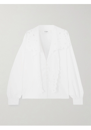 Chloé - Broderie Anglaise Cotton-poplin Shirt - White - FR 34,FR 36,FR 38,FR 40,FR 42,FR 44,FR 46