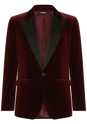 Dolce & Gabbana single-breasted velvet blazer - Red