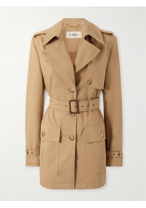 Chloé - Belted Cotton-gabardine Trench Coat - Brown - FR 34,FR 36,FR 38,FR 40,FR 42