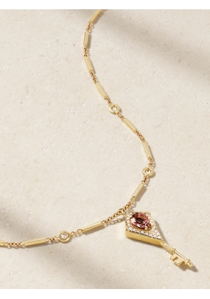 Jacquie Aiche - 14-karat Gold, Diamond And Tourmaline Necklace - One size