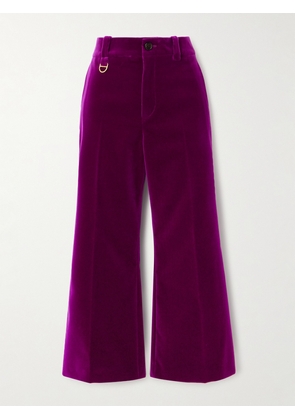 Chloé - Cropped Cotton-velvet Bootcut Pants - Pink - FR 34,FR 36,FR 38,FR 40,FR 42,FR 44,FR 46