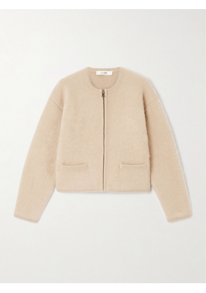 FRAME - Brushed Wool-blend Cardigan - Cream - xx small,x small,small,medium,large,x large