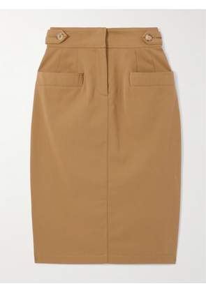 Chloé - Cotton-twill Midi Skirt - Brown - FR 34,FR 36,FR 38,FR 40,FR 42,FR 44,FR 46