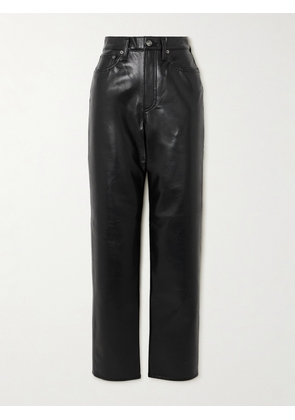 AGOLDE - 90s Pinch Waist Long Recycled Leather-blend Straight-leg Pants - 32" - Black - 23,24,25,26,27,28,29,30,31,32