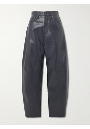 AGOLDE - Luna Pieced Recycled Leather-blend Barrel-leg Pants - Gray - 24,25,26,27,28,29,30,31,32