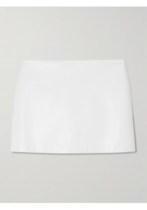 AGOLDE - Agda Recycled Leather-blend Mini Skirt - Cream - 24,25,26,27,28,29,30,31,32