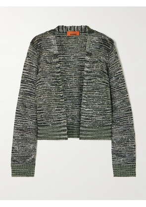 Missoni - Cropped Sequin-embellished Crochet-knit Cardigan - Green - IT36,IT38,IT40,IT42,IT44,IT46,IT48,IT50