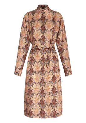 ETRO paisley-print belted midi shirtdress - Neutrals