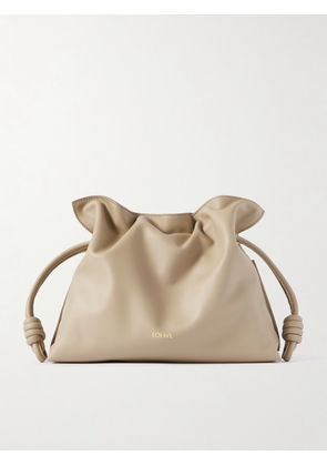 LOEWE - Flamenco Leather Clutch - Neutrals - One size