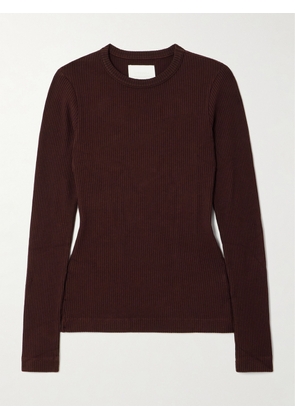 Citizens of Humanity - Bina Ribbed Lyocell-blend T-shirt - Brown - x small,small,medium,large,x large