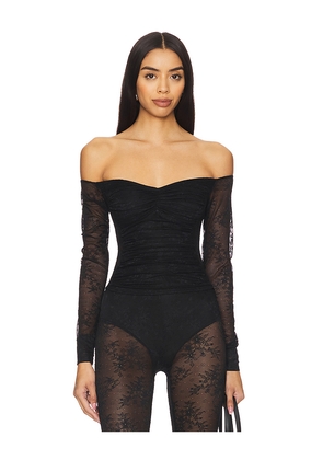 AFRM Odilla Lace Combo Top in Black. Size L. Also in S, XL.