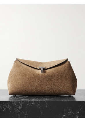 TOTEME - T-lock Suede Clutch - Brown - One size