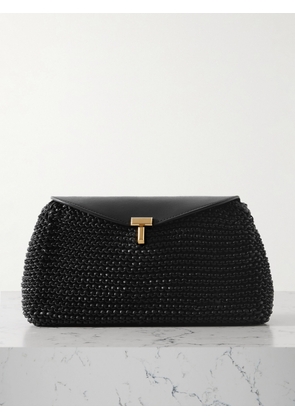 TOTEME - T-lock Woven Leather Clutch - Black - One size