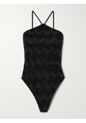 Missoni - Mare Striped Metallic Crochet-knit Swimsuit - Black - IT36,IT38,IT40,IT42,IT44,IT46,IT48