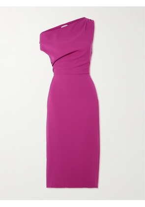 16ARLINGTON - Kira One-shoulder Draped Crepe Midi Dress - Pink - UK 4,UK 6,UK 8,UK 10,UK 12,UK 14,UK 16
