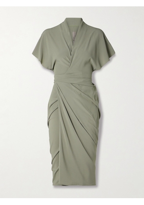 Rick Owens - Draped Crepe Midi Wrap Dress - Green - IT38,IT40,IT42,IT44,IT46,IT48