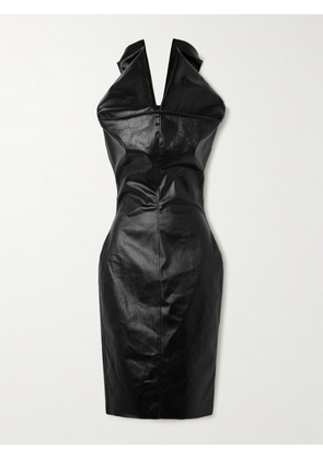 Rick Owens - Draped Coated-denim Midi Dress - Black - IT38,IT40,IT42,IT44,IT46,IT48