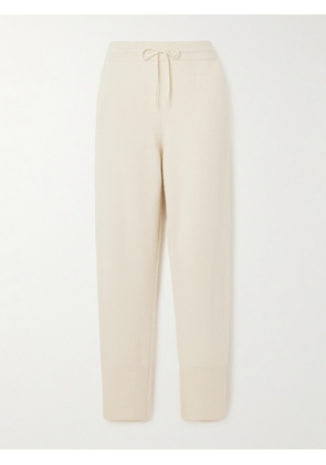 TOTEME - Embroidered Cashmere Track Pants - White - xx small,x small,small,medium,large,x large
