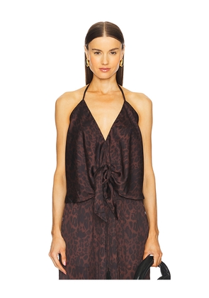 Agua Bendita X Revolve Harmony Wild Top in Brown. Size L. Also in M, S.