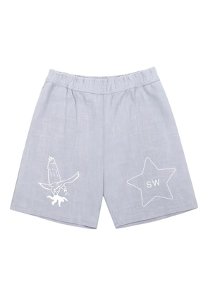 Saintwoods eagle-motif track shorts - Blue