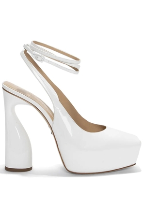 Paul Andrew Levitate 130mm patent leather pumps - White