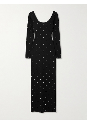 Versace - Crystal-embellished Wool Maxi Dress - Black - IT36,IT38,IT40,IT42,IT44,IT46,IT48,IT50