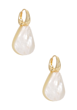 Ettika Mother Of Pearl Drop Earrings in Ivory.