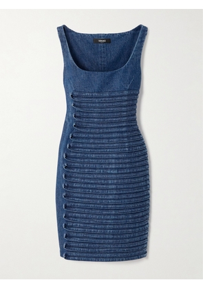 Versace - Appliquéd Denim Mini Dress - Blue - IT36,IT38,IT40,IT42,IT44,IT46,IT48