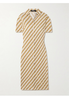 Versace - Printed Jersey Midi Shirt Dress - Off-white - IT36,IT38,IT40,IT42,IT44,IT46,IT48