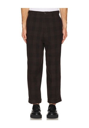 Beams Plus Ivy Trousers Wide Recycle Wool Plaid in Brown. Size L. Also in M.