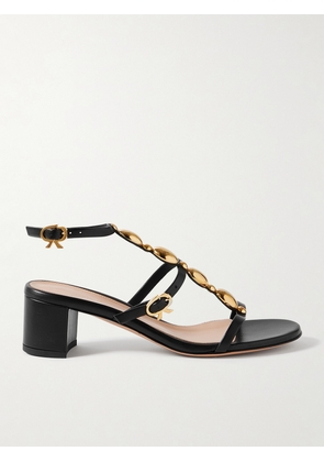 Gianvito Rossi - Kalinda 55 Embellished Leather Sandals - Black - IT35,IT35.5,IT36,IT36.5,IT37,IT37.5,IT38,IT38.5,IT39,IT39.5,IT40,IT40.5,IT41,IT41.5,IT42
