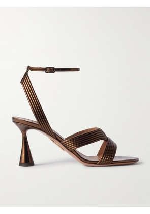 Aquazzura - Daryl 75 Metallic Leather Sandals - Brown - IT36,IT36.5,IT37,IT37.5,IT38,IT38.5,IT39,IT39.5,IT40,IT40.5,IT41,IT41.5,IT42