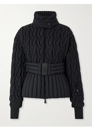 Moncler Grenoble - Maipo Appliquéd Belted Quilted Padded Shell Down Ski Jacket - Black - x small,small,medium,large