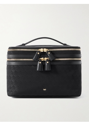 Anya Hindmarch - Vanity Kit Leather-trimmed Jacquard Cosmetics Case - Black - One size