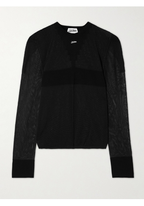 Jean Paul Gaultier - Paneled Knitted Top - Black - xx small,x small,small,medium,large,x large