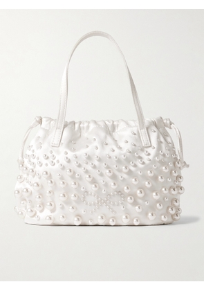 Anya Hindmarch - Bead-embellished Satin Pouch - Ivory - One size